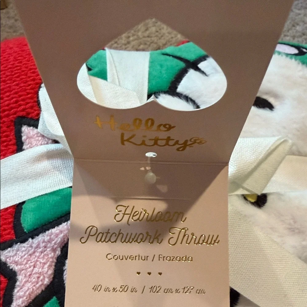 Pottery Barn Teen Hello Kitty Red Green Pink Throw Blanket - Picture 7 of 9